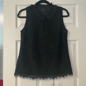 J. Crew Black lace top